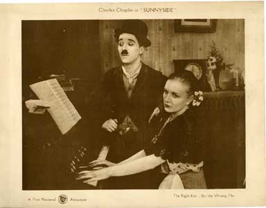 SUNNYSIDE (1919) Lobby Card CHARLES CHAPLIN