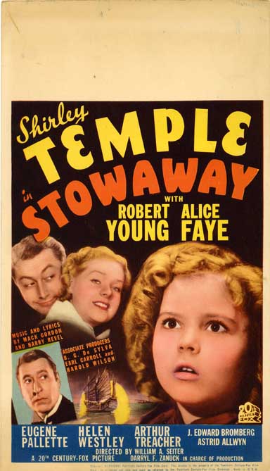 STOWAWAY (1936) Window Card SHIRLEY TEMPLE