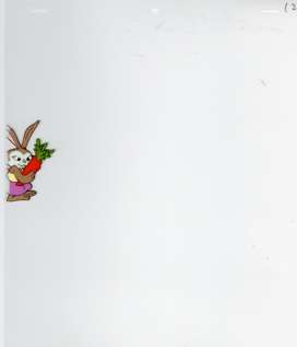 LITTLE GOLDEN BOOKLAND Orig Cel BUNNY w/ CARROT 1989 C2