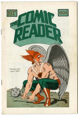 COMIC READER #142 FANZINE (1977) HAWKMAN