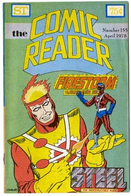COMIC READER #155 FANZINE (1978) FIRESTORM / STEEL CVR