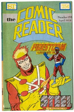 COMIC READER #155 FANZINE (1978) FIRESTORM / STEEL CVR