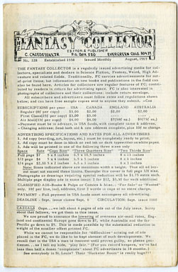 FANTASY COLLECTOR #128 FANZINE (1969) ADZINE