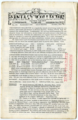 FANTASY COLLECTOR #130 FANZINE (1969) ADZINE