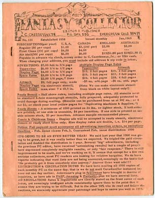 FANTASY COLLECTOR #121 FANZINE (1969)