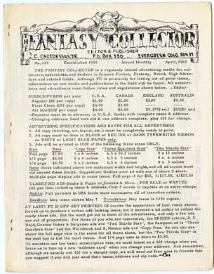 FANTASY COLLECTOR #124 FANZINE (1969)