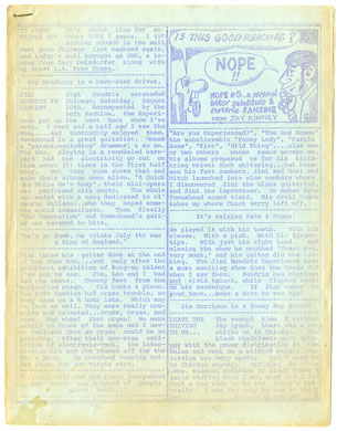 NOPE #5 FANZINE (1968) JIMI HENDRIX COUNTERCULTURE ZINE