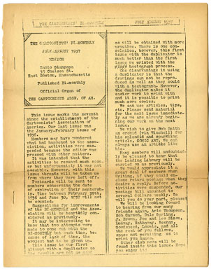 CARTOONISTS' BI-MONTHLY # 7 VERY RARE 1937 FANZINE