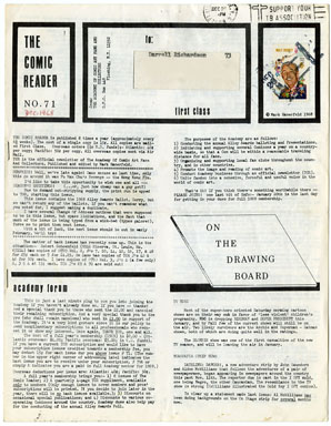 COMIC READER #71 FANZINE (1968) HERB TRIMPE COSTANZA