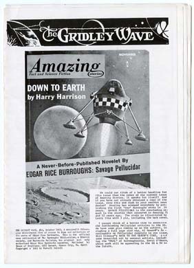 GRIDLEY WAVE #12 Edgar Rice BURROUGHS Fanzine (1963)