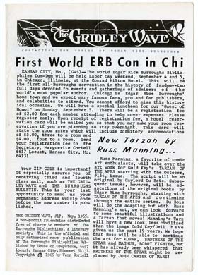 GRIDLEY WAVE #17 BURROUGHS Fanzine TARZAN MIKE HENRY