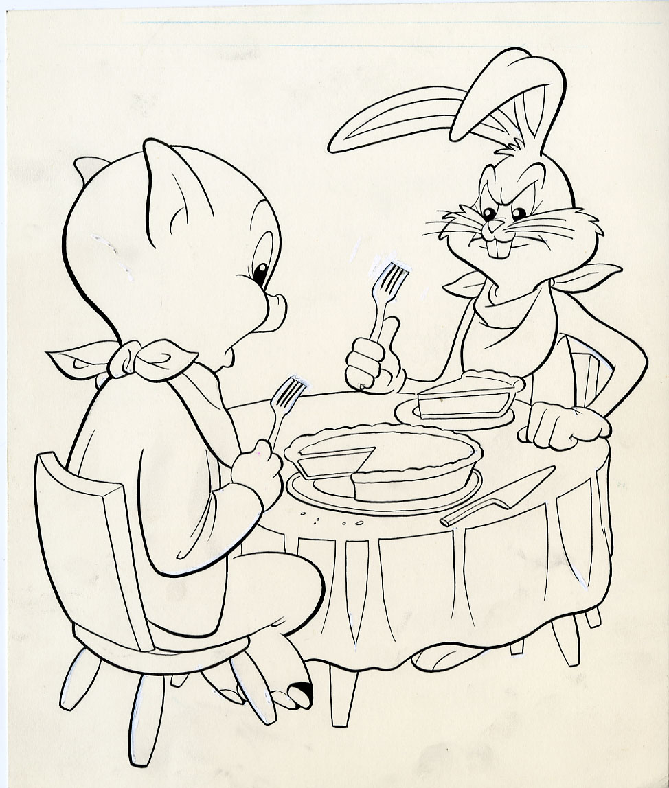 JOHN COSTANZA - PORKY PIG & BUGS BUNNY #52 ORIG CVR ART