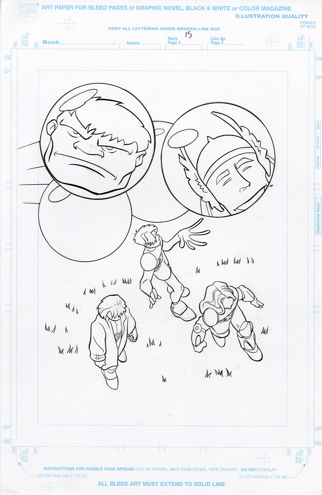 CRAIG ROUSSEAU -GEN X COLORING BOOK p15 ORIG ART HULK