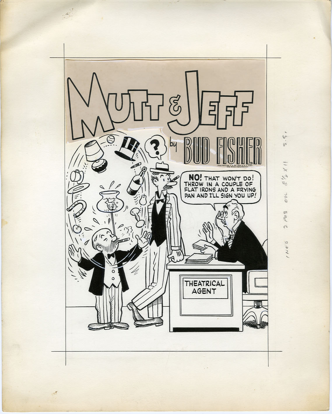 AL SMITH (att) - MUTT & JEFF COVER ORIG ART - JUGGLING