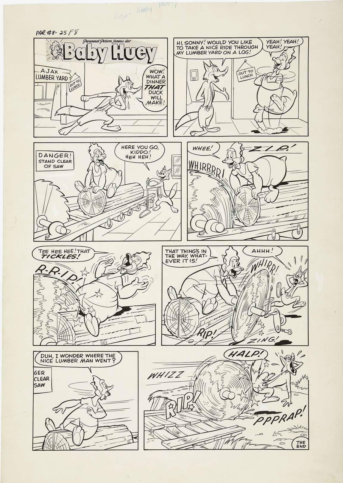 MARTY TARAS -PARAMOUNT ANIMATED COMICS #8 p25 ORIG ART