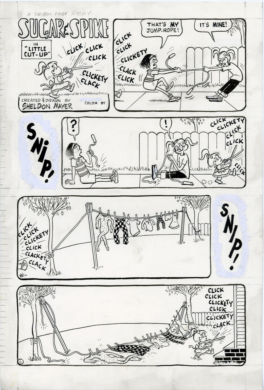 SHELDON MAYER - SUGAR & SPIKE CMPLT 7-PG STORY ORIG ART