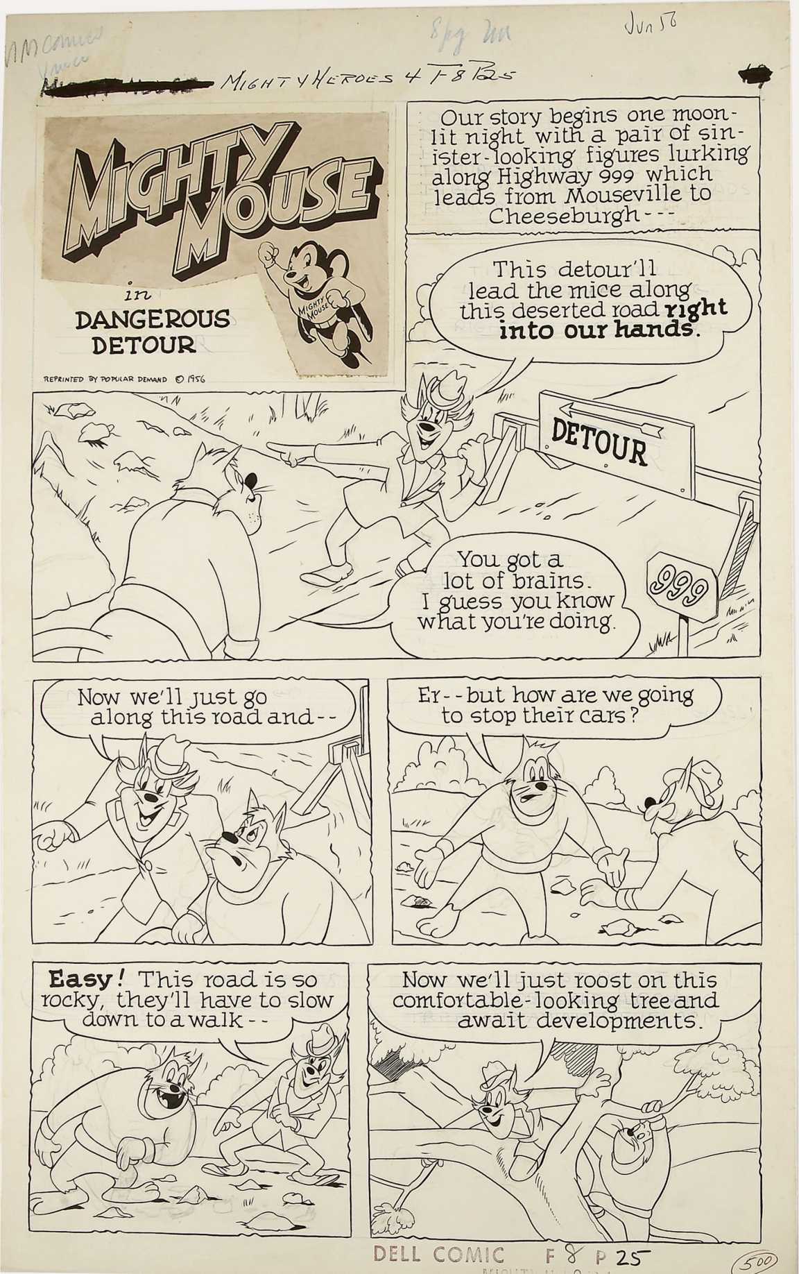 MIGHTY MOUSE COMPLETE 8-Pg STORY "DANGEROUS DETOUR" ART