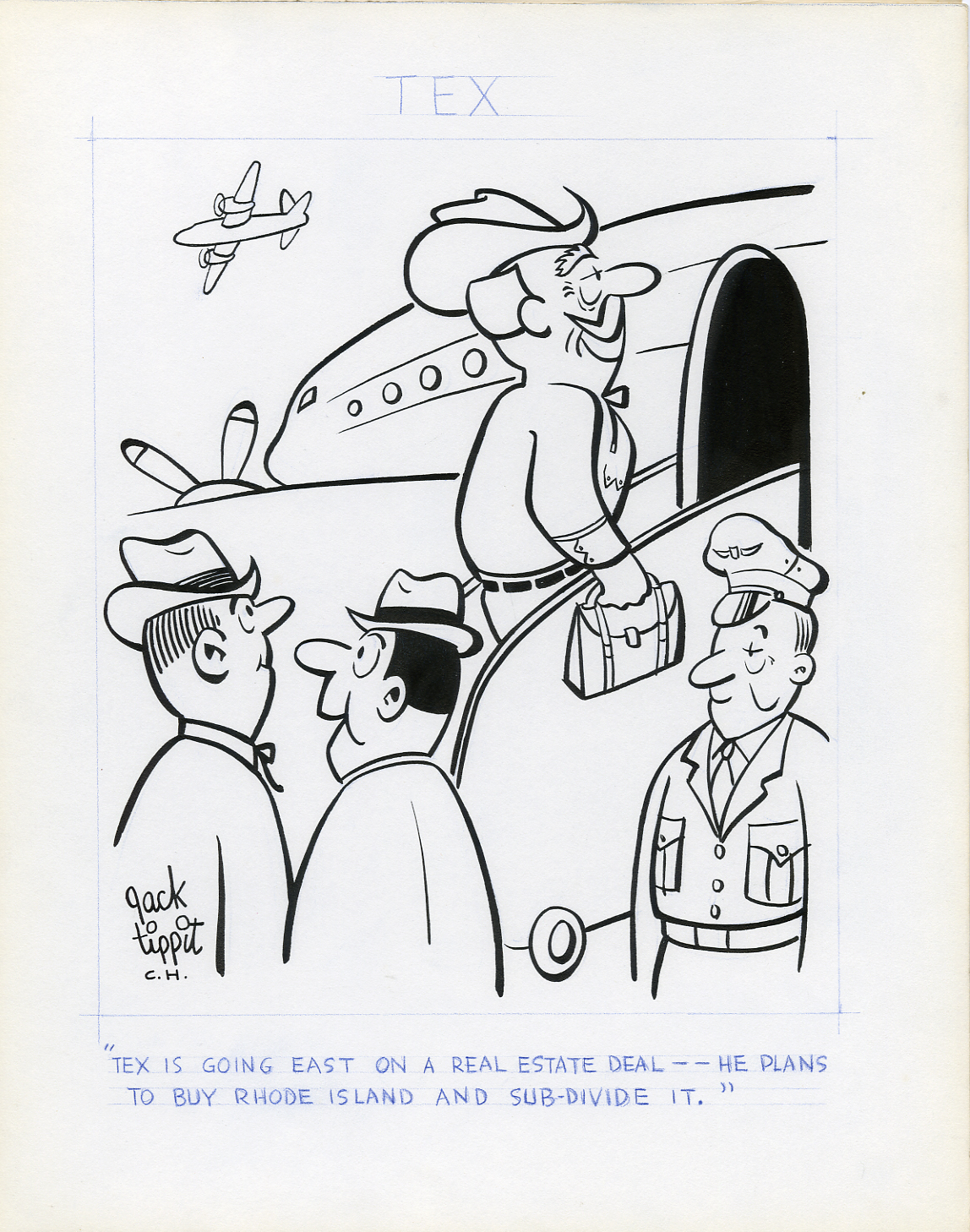 JACK TIPPIT - TEX DAILY STRIP 1970 BUYING RHODE ISLAND
