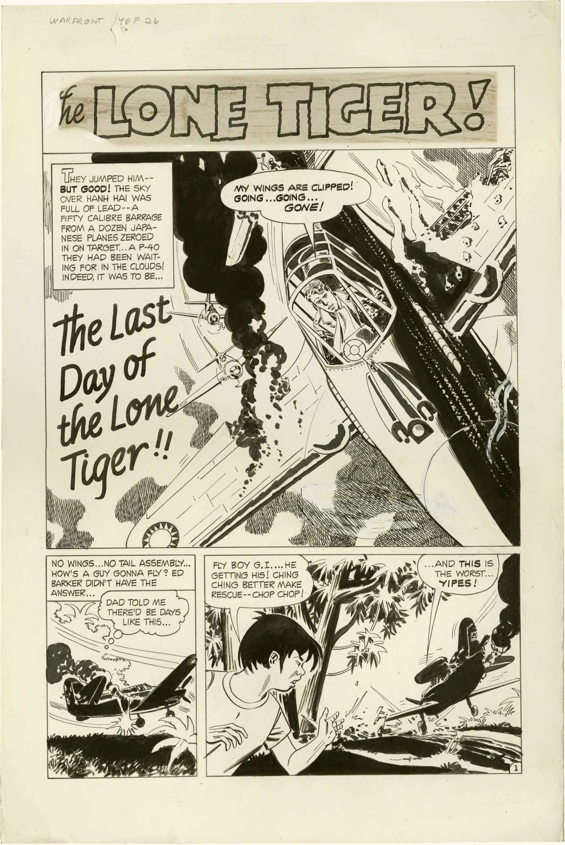 BILL DRAUT - WARFRONT #40 COMPLETE 5-PG STORY ORIG ART