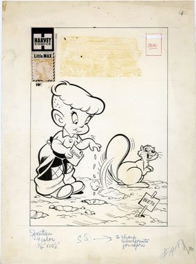 WARREN KREMER - LITTLE MAX #53 CVR ORIG ART 1958 BEAVER