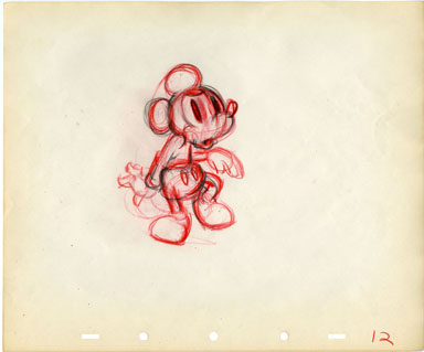 DISNEY ANIMATION ART -MICKEY MOUSE MOVEMENT SKETCH (4)