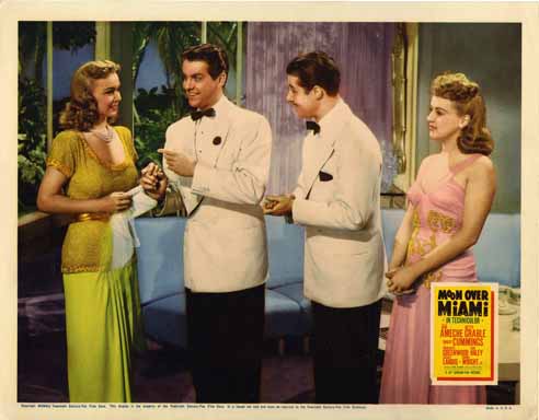 MOON OVER MIAMI (1941) Lobby Card VF+!! BETTY GRABLE