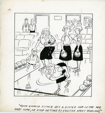 JEFF KEATE - TIME OUT ORIG ART 9-26 BOWLING / SITTER