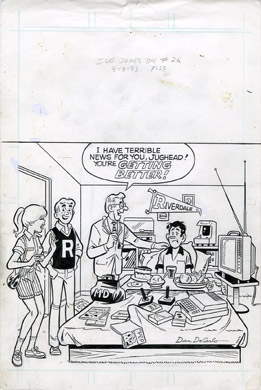 DAN DeCARLO - JUGHEAD JONES DIGEST #26 COVER ORIG ART