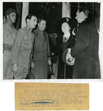 NEWS PHOTO: IRVING BERLIN WELCOMES BRITISH ROYALTY 1943