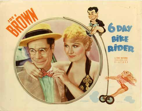 6 DAY BIKE RIDER (1934) Lobby Card JOE E. BROWN