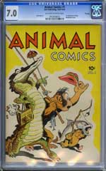 ANIMAL COMICS #1 (1941-42) CGC FN/VF 7.0 OWW Pg HIGHEST