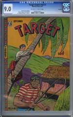 TARGET COMICS #v8 #7 CGC VF/NM 9.0 OWW Pg ROCKFORD 1947