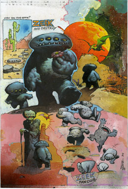 SIMON BISLEY - ZEEK AND DESTROY / MELTING POT ORIG ART