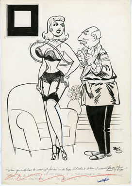 DAVE BERG - GEE-WHIZ (HUMORAMA) GIRLIE CARTOON ART 1958