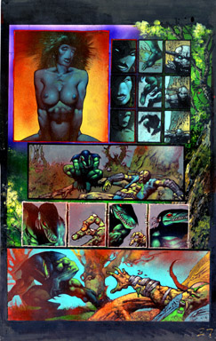 SIMON BISLEY - MELTING POT BK II Pg 27 ORIG PAINTED ART