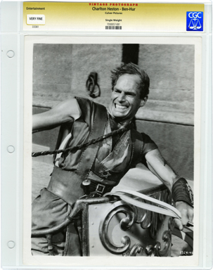 CHARLTON HESTON / BEN HUR - CGC GRADED VF VINTAGE STILL