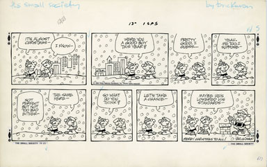 M. BRICKMAN - SMALL SOCIETY SUNDAY ART 12-23-84 SANTA