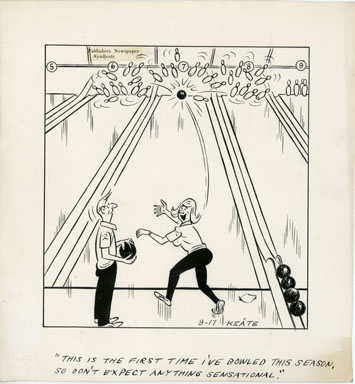 JEFF KEATE - TIME OUT ORIG ART 9-17 BOWLING / STRIKES