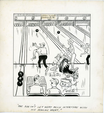 JEFF KEATE - TIME OUT ORIG ART 3-16 BOWLING / DOCTOR