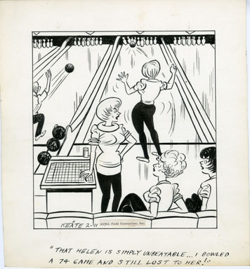 JEFF KEATE - TIME OUT ORIG ART 2-11-63 BOWLING / 1974 GAME