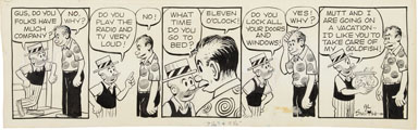 AL SMITH - MUTT & JEFF DAILY ORIG ART 1960s GOLDFISH