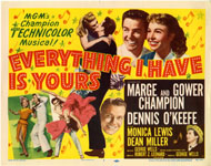 EVERYTHING I HAVE IS YOURS (1952) - LOBBY CARD SET OF 8