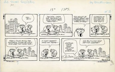M. BRICKMAN - SMALL SOCIETY SUNDAY ART 01-27-85 MONEY
