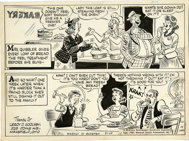 AL FAGALY - OUGHTA BE A LAW DAILY ORIG ART - FRESH BREAD