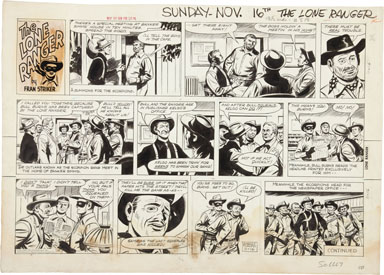 CHARLES FLANDERS - LONE RANGER SUNDAY ORIG ART 11-16-58