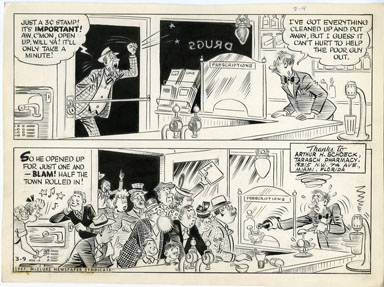 AL FAGALY - OUGHTA BE A LAW DAILY ORIG ART - STORE HOURS
