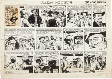 CHARLES FLANDERS - LONE RANGER SUNDAY ORIG ART 11-30-58