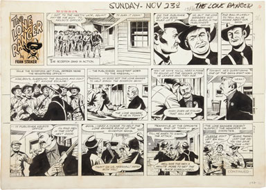 CHARLES FLANDERS - LONE RANGER SUNDAY ORIG ART 11-23-58