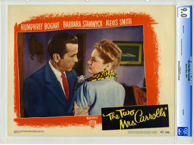 THE TWO MRS. CARROLLS - CGC GRADED LOBBY CARD VF/NM 9.0 