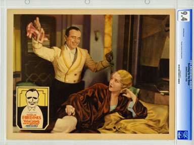 REACHING FOR THE MOON (1930) - CGC LOBBY CARD NM 9.4 PINK